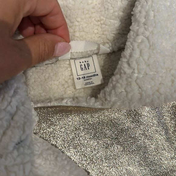 Gap baby gold faux leather sherpa moto jacket 12-18M - Picture 2 of 4